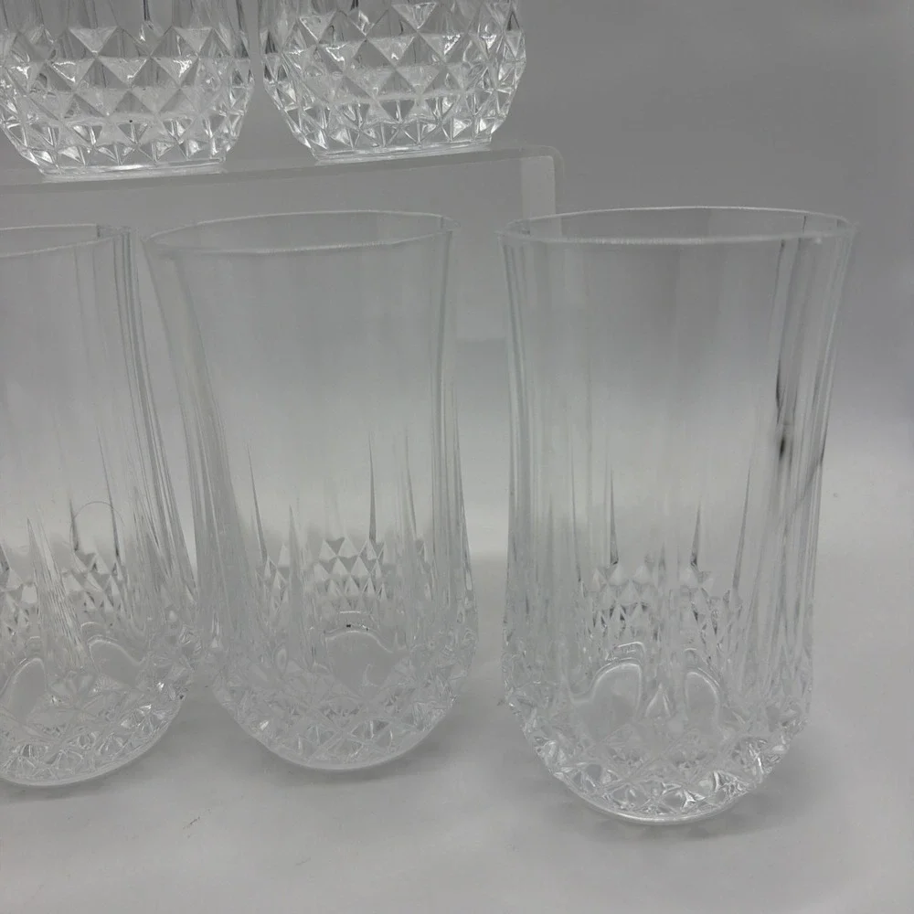 (8)‎ Vtg Cristal D'Arques Longchamp Crystal Iced Tea Glass Tumblers 5.25